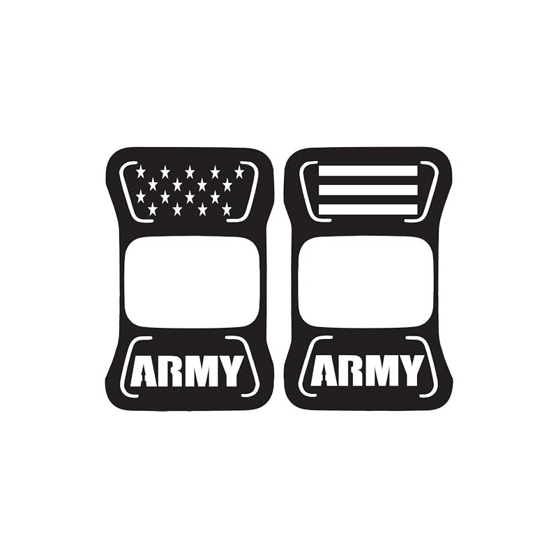 JeepTails Army USA American Flag Tail lamp Light Covers Compatible