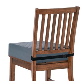 COMFORTANZA Booster Cushion for Adults - 18x18x5 Medium-Firm Seat Cushion for Home, Office, Wheelchair, Car - Washable Velvety Cover with Waterproof Layer, Removable Strap & Non-Slip Base - Gray