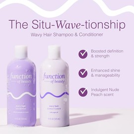 Function of Beauty Set de Champú y Acondicionador para Cabello Ondulado - Dúo de Champú y Acondicionador Sin Sulfatos para Textura Ondulada Natural - 