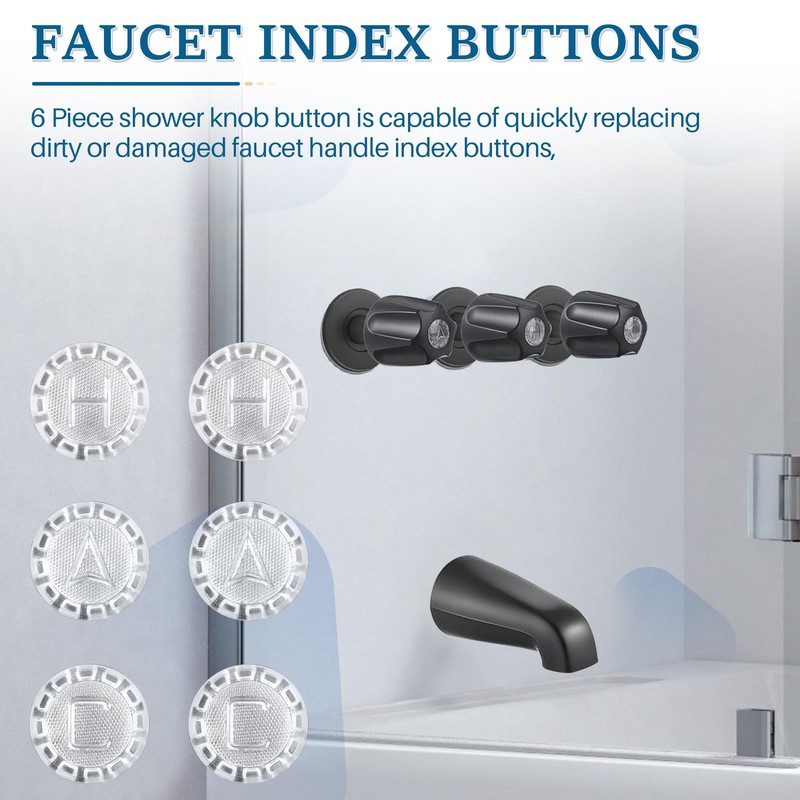 Faucet Index Buttons Fits for Pfister Price Verve Faucets, 6