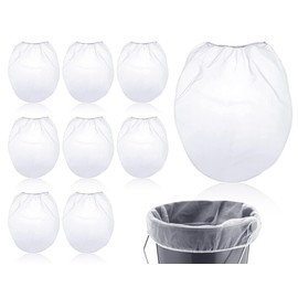 Emezddo Pack of 8 Paint Strainer Bags, 1 Gallon Fine Mesh Sieve Bag, Paint Filter, Bucket Elastic Opening Paint Sieve, Fine Mesh Bucket Sieve, for Filtration of Liquids (28 x 32 cm, White)