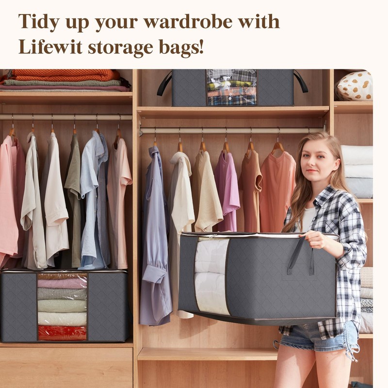 Lifewit 90L Large Storage Bags, Closet Organizers and Storage, Clothes
