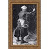 Woman Feeding Chickens 16x24 Gold Ornate Wood Framed Canvas Art