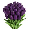 MACTING Artificial Tulip Purple Flowers 30PCS Real Touch Fake Tulips