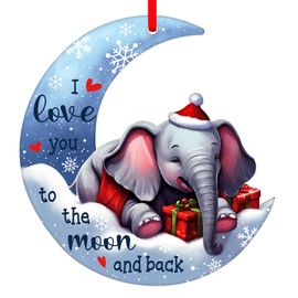 D4DREAM Elephant Christmas Ornaments for Christmas Tree Acrylic Elephant Christmas Tree Decoration Elephant Hanging Ornaments for Kids Elephant Keepsake Gifts for Christmas New Year Party Supplies