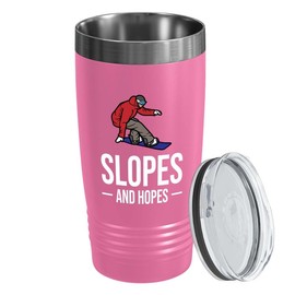Snowboarding Pink Edition Viking Tumbler 20oz - Slopes and hopes - Ski Snowboard Goggles Snowboarder Skiing Snowboarding Gift Skiers Hiking Mountain