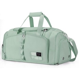 YOUNGOA Gym Bag for Women with Shoe Compartment, 25L Right Capacity, Green