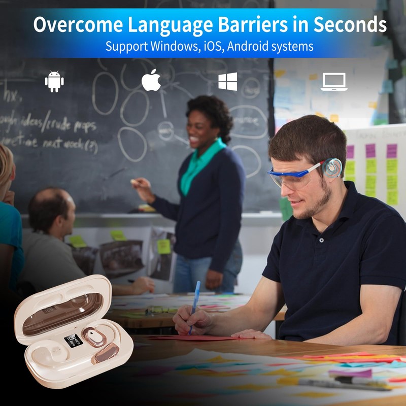 Gotrain Voice Translator Earplugs, Support 138 Languages, Real Time, High