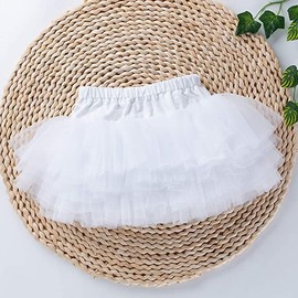 Toddlers Tulle Tutu Skirt for Girls for Baby Girl 6 to 24 Months White