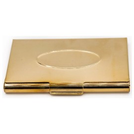 Stephanie Imports Slim Business Card Holder (Gold Oval)
