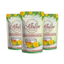 Dandelion Leaf Tea or Diente De Leon - 100% Organic and Alkaline - 15 Unbleached/Chemical-Free Dandelion Tea Bags - Pack of 3 - Caffeine-Free, No GMO
