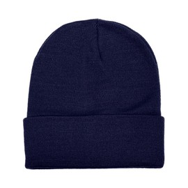 Gelante Gorro de invierno unisex con puños, Azul Marino, Talla única