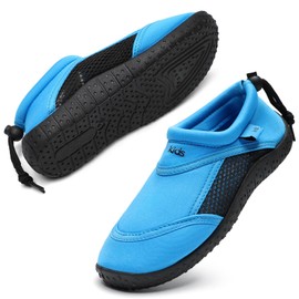 HKR Kids Aqua Shoes Boys Water Socks Quick Dry Beach Swim Pool Surf Wetsuit Barefoot Shoes Black/Royal Blue 12 UK Child