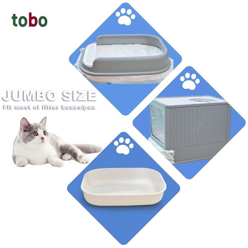 Tobo Cat Litter Box Liners, 30 Count, 2 Mil Extra-Durable
