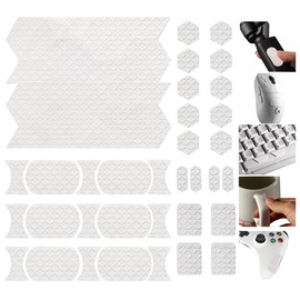 IMMOENUC Universal Mouse Grip Tape DIY Universal Anti-Slip Sticker, Made of PVC Material, Light Weight, Sweat Resistant, Improve Grip, Fit All Mouse (Style D White)