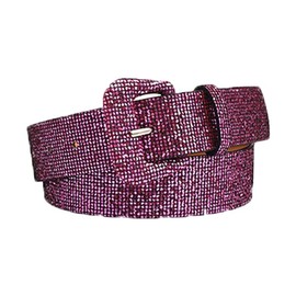 COTIM COYIN Broad Girls Sequin Sparkly Leather Belt, Fuchsia, Fit Waist Girth: 25"-37" (63.5cm-94cm)