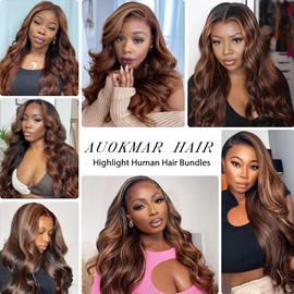 24 26 28 Inch P4/30 Highlight Bundles Body Wave Human Hair Bundles P4/30 Two Tone Double Weft Chocolate Brown Body Wave Hair Weave