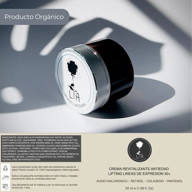 Crema Revitalizante Antiedad Lifting Líneas De Expresión 30