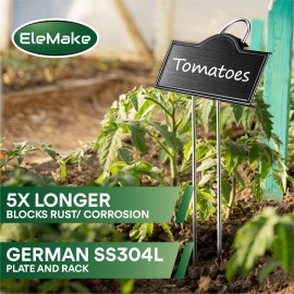 Bravex 25Pack Metal Plant Flower Labels for Garden Outdoor Markers Waterproof Herb Tags - Black