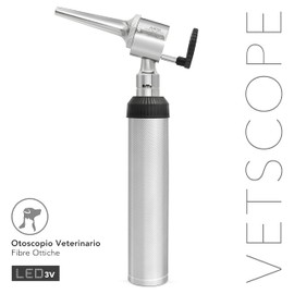 AIESI® Veterinary Professional Open Heart White Light LED 3 V Lighting with 3 Stainless Steel Cones VETSCOPE