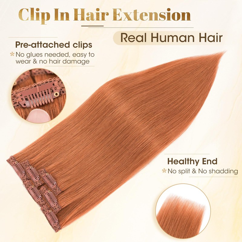Rich Choices Clip in Hair Extensions Real Human Hair Colored