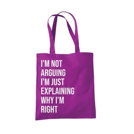 Canvas Tote Bag for Women, Organic Cotton Shoulder Bag, Reusable Bags for Shopping, Groceries, Gift bags, Book Bag, Travel Bag - Shopper Bags Available in 6 Colours - Not Arguing