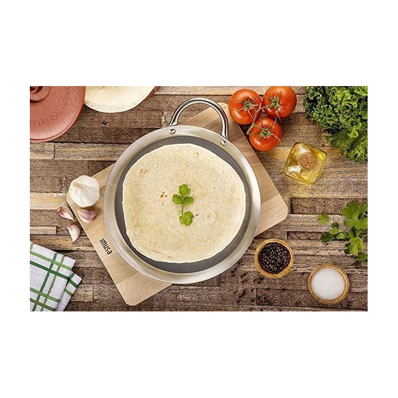 Mexican Style 8.5" Stainless Steel Flat Circle Fry Pan Comal