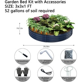 ZFHGarden 3x3x1FT GALVANIZED METAL RAISED GARDEN BED PLANTER BOX - NEW & SHIPS FREE!