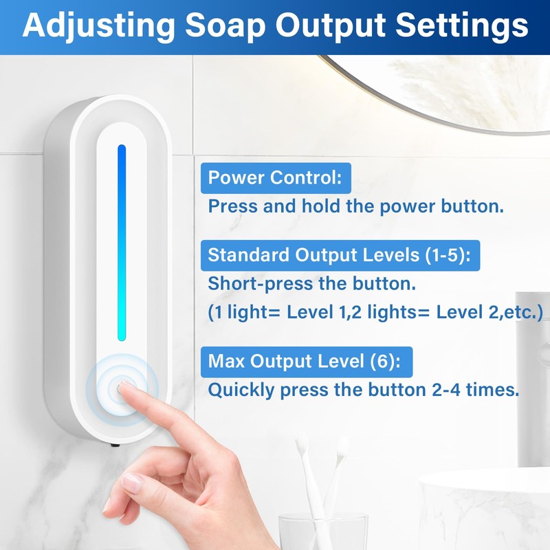 Automatic Soap Dispenser Wall Mount for Bathroom, 14.2oz Rechargeable Touchless