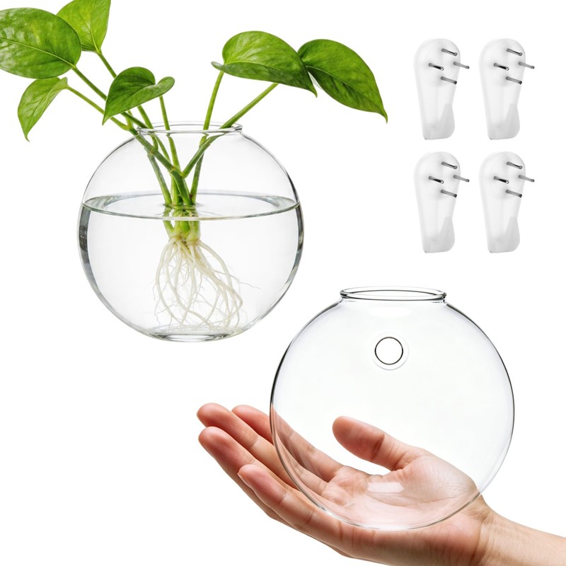 LOLYSIC 8PCS Wall Mounted Vase, Glass Wall Vase Propagation Wallmount