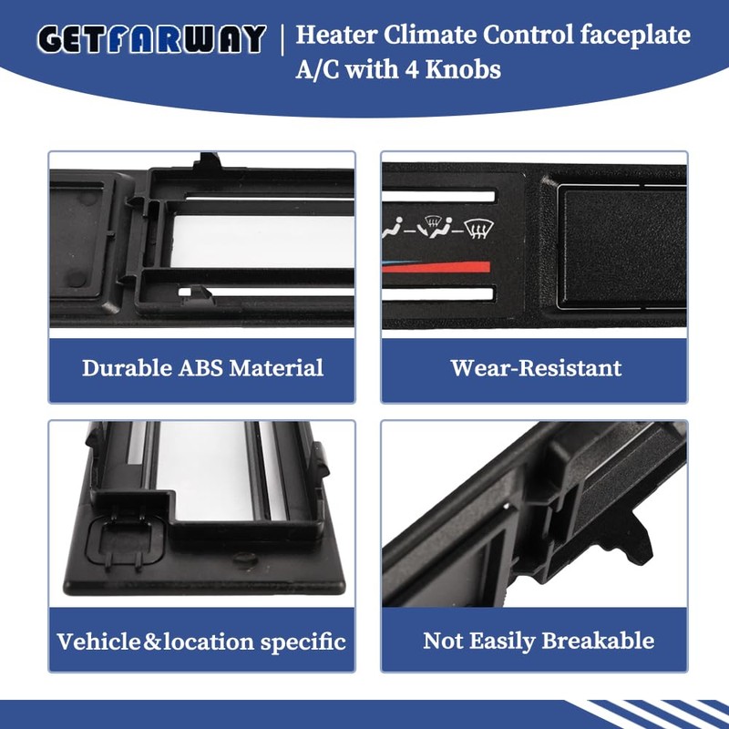 Getfarway Air Conditioning Dash Heater Climate Control Faceplate A/C Panel