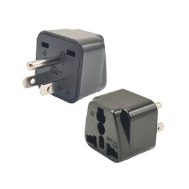 2 Pack Universal World to Canada/American Outlet Plug Adapter-Type B, 3 Pin Travel Plug Adapter, International Tourists from European/EU/China/Australia/UK to US Plug Adapter