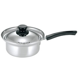 Kakusee NW-05 Nirwaka Single-Handled Pot, 6.3 inches (16 cm), Full Water 0.5 gal (1.8 L), Rust-resistant, Stainless Steel, Spill Resistant, Induction Compatible, Silver