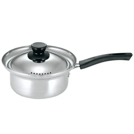 Kakusee NW-05 Nirwaka Single-Handled Pot, 6.3 inches (16 cm), Full Water 0.5 gal (1.8 L), Rust-resistant, Stainless Steel, Spill Resistant, Induction Compatible, Silver