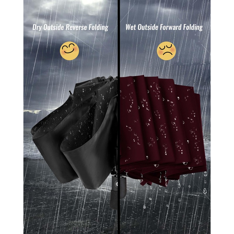 Chakipee Windproof Automatic Umbrellas, Lightweight Portable Umbrellas for Travel, Robust