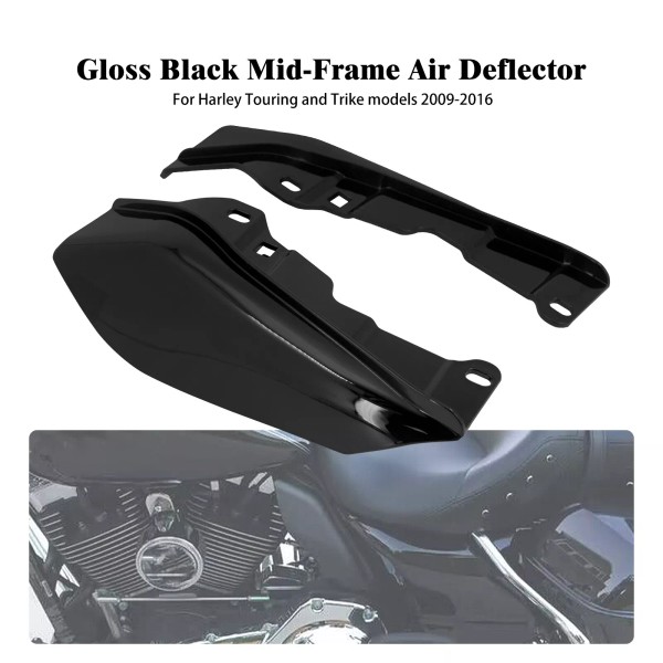 HDBUBALUS Black ABS Mid-Frame Air Deflector Heat Shield For Harley