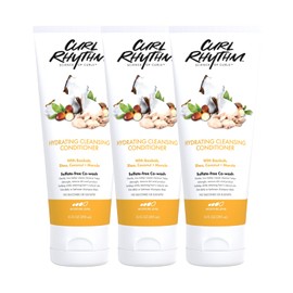 Curl Rhythm Hydrating Cleanser Conditioner - Co-wash with Shea, Marula, and Coconut - Curly Hair Conditioner - Removes Dirt and Buildup - 3 pc