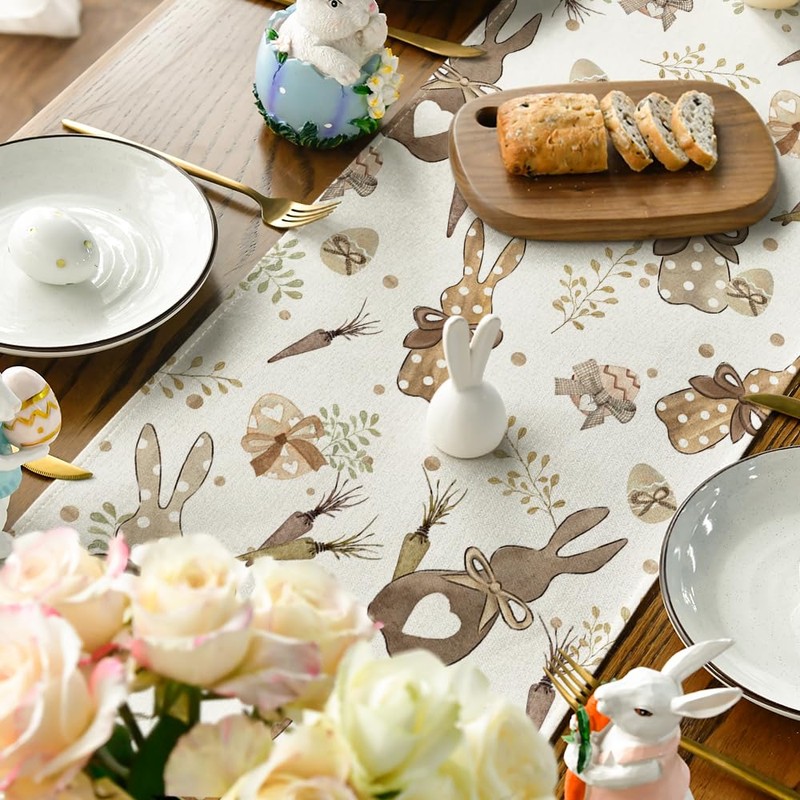 Artoid Mode Rabbits, Carrots, Easter Eggs, Easter Table Runner, Seasonal