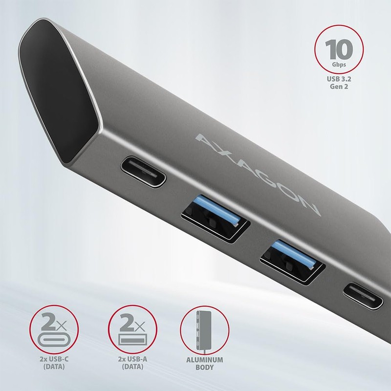 AXAGON HMC-4G2 hub & concentrateur USB 3.2 Gen 2 (3.1