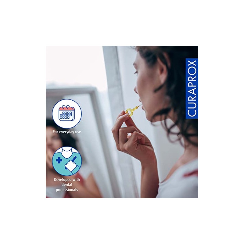 Curaprox Cepillos interdentales CPS 09 Prime, Recambio, 8 Piezas, Amarillo,