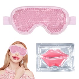 Cooling Eye Mask,Gel Eye Mask,Eye Cooling Masks for Hot & Cold Therapy,for Migraines, Puffy Eyes, Sinus Pain, Acne, Headaches, Spa Treatments, and Face Puffiness,Pink