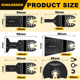 KINGARDEN 33Pcs Oscillating Saw Blades, Premium Multitool Kit for Wood Plastics, Oscillating Tool Accessories Fit Makita Makita Ryobi Dremel and More