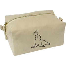 'Seal Playing' Canvas Wash Bag/Makeup Case (CS00040990)