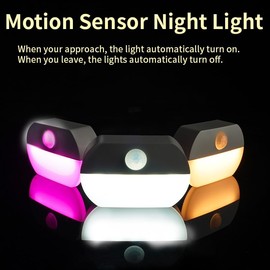 Wotermly 8 Pack Motion Sensor Light Indoor, Closet Light Without Wiring, Cordless Battery-Powered LED Night Light, Stick-Anywhere Wall Lights for Stairs, Hallway, Bathroom, Bedroom, Wardrobe