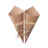 Ruwado 24 Pcs Kraft Paper Cones Confetti Cones Bouquet Small