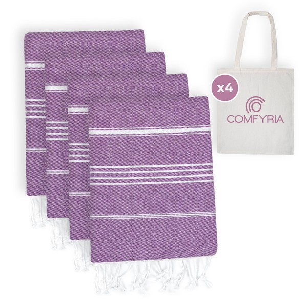 COMYRIA Turkish Beach Towel with Travel Bag - 1/2/4/6 Pack