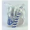 Blue Anchor Cups, Nautical Party Supplies, Plastic Disposable Cups, Slot