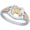 Beautifully Crafted Diamond-cut Sterling-silver Yellow-gold Black Hills Gold Women's Horseshoe