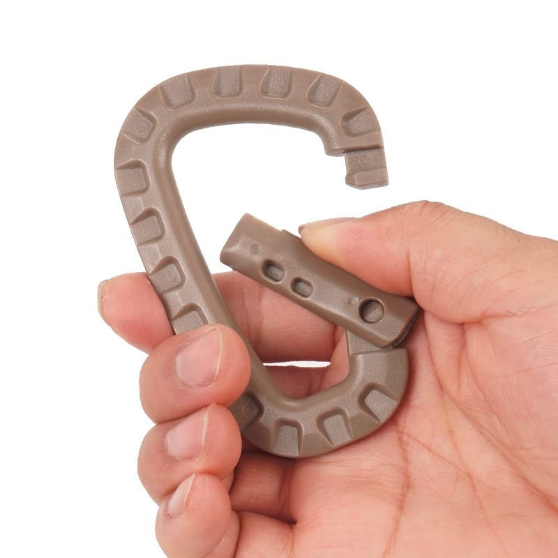 HOUSON 12PCS Plastic Carabiner, Tactical Carabiner D Shape Plastic Hook