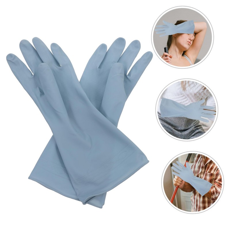 Zerodeko 3Pairs Reusable Cleaning Gloves for Dishwashing Kitchen Use Comfortable